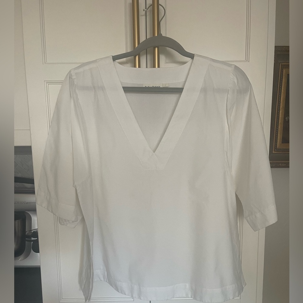 NWOT Roller Rabbit White Boxy Cotton Blouse - L